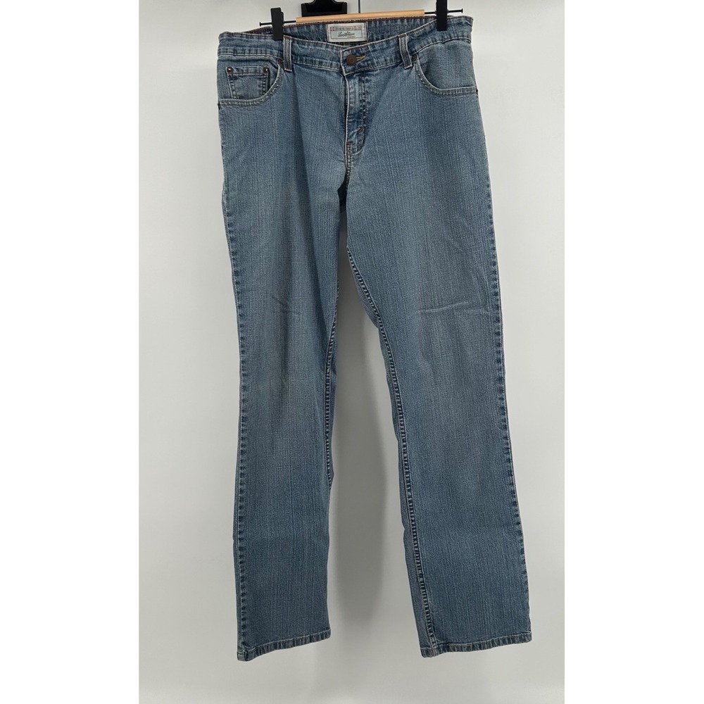 Levis Strauss Signature Jeans Misses‎ 12 Long Y2K Blue Denim Loose Straight Mid